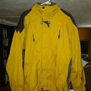 Red Ledge Men's Large Yellow Hooded Rain Jacket